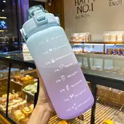 Motivational 2L Water Bottle with Straw and Time Markings