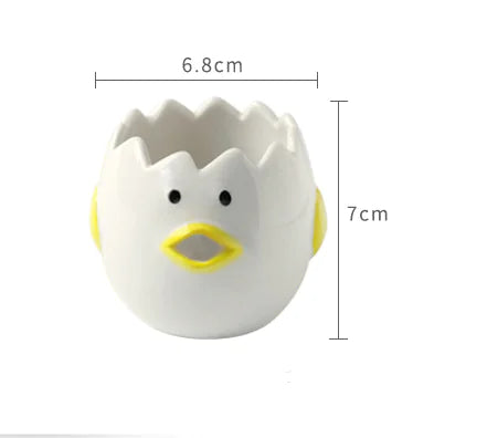 Ceramic Egg White Separator - Easy Clean Cartoon Design