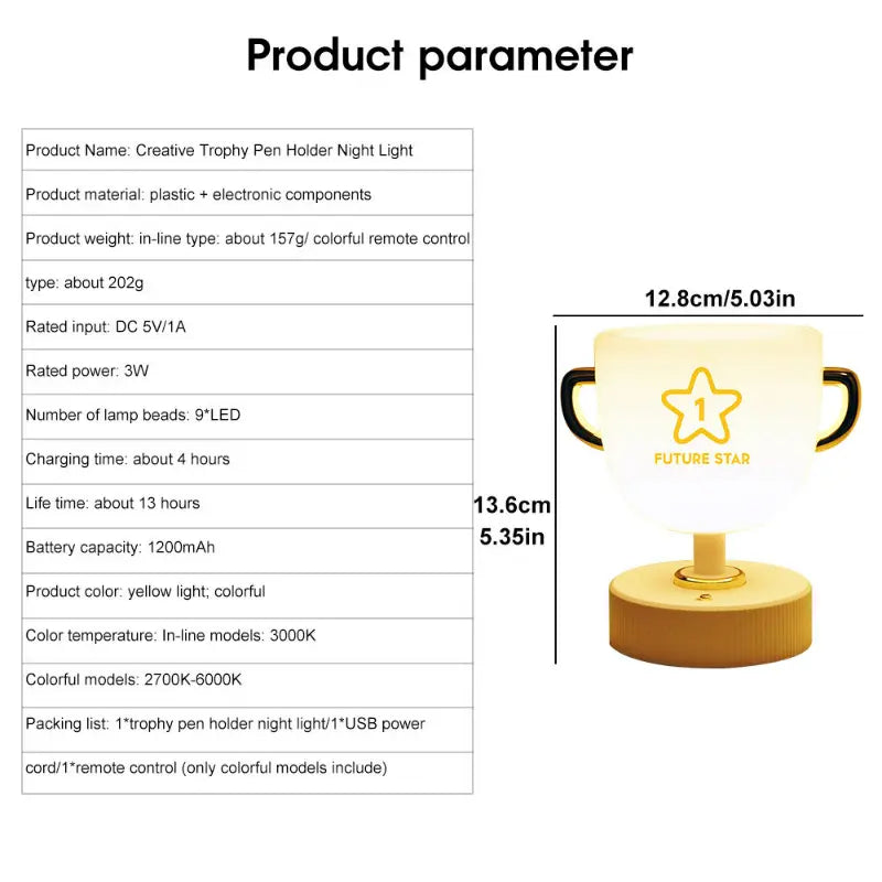 LED Trophy Pen Lamp for Desk