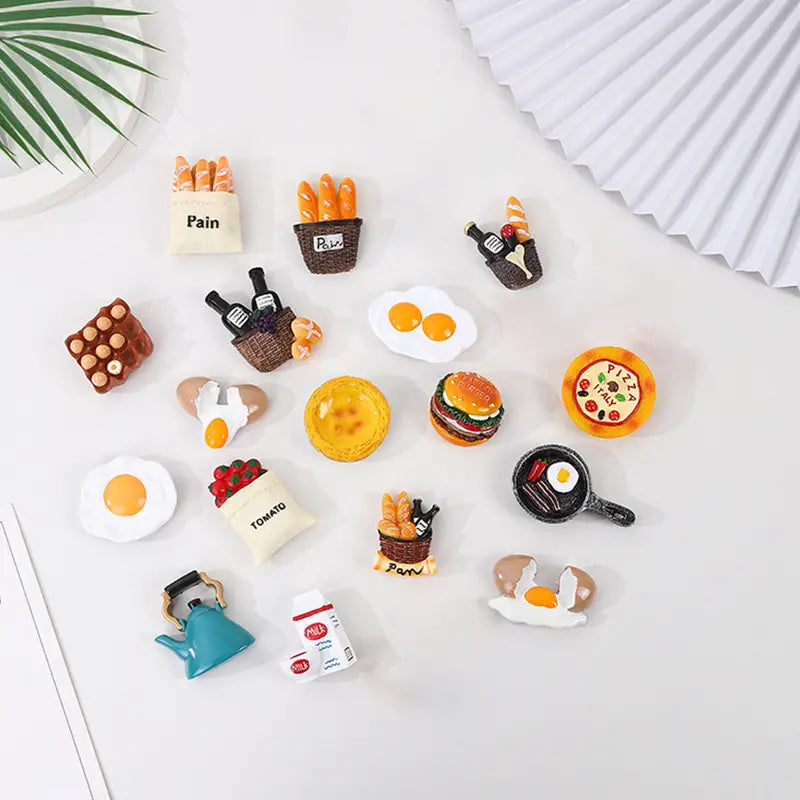 Cute Food Shape Resin Fridge Magnets (1/3/6 Pieces)