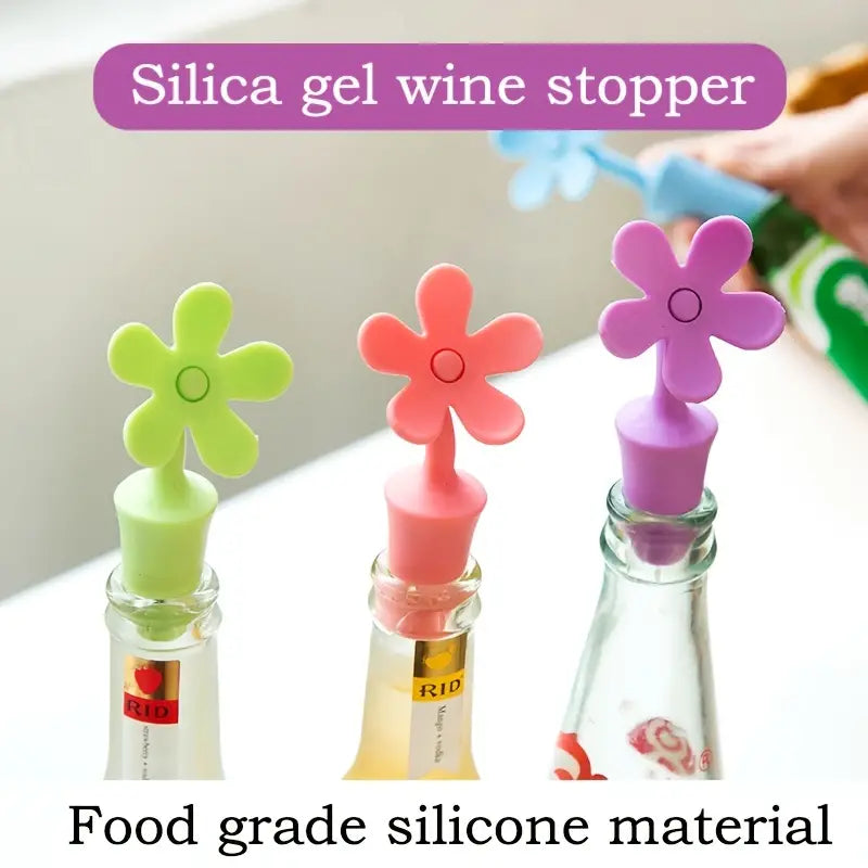 Flower Silicone Wine Stopper, Reusable Bottle Stopper