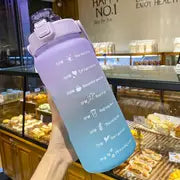 Motivational 2L Water Bottle with Straw and Time Markings
