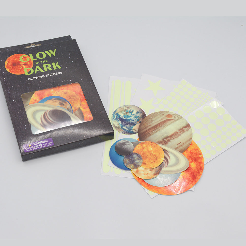 Glow-in-the-Dark Solar System Wall Stickers for Kids