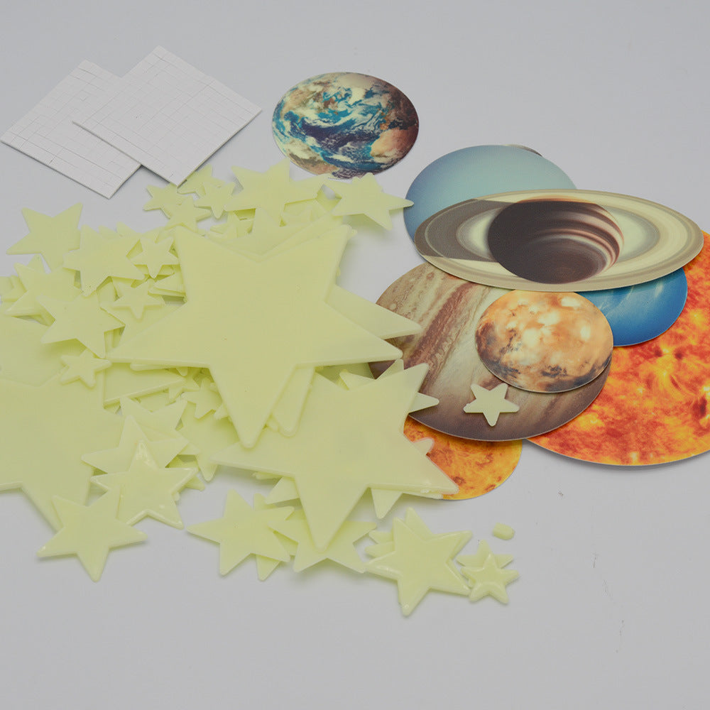 Glow-in-the-Dark Solar System Wall Stickers for Kids