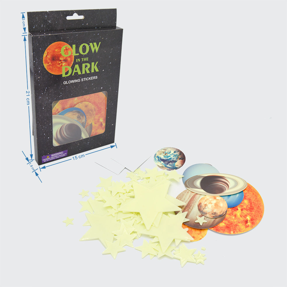 Glow-in-the-Dark Solar System Wall Stickers for Kids