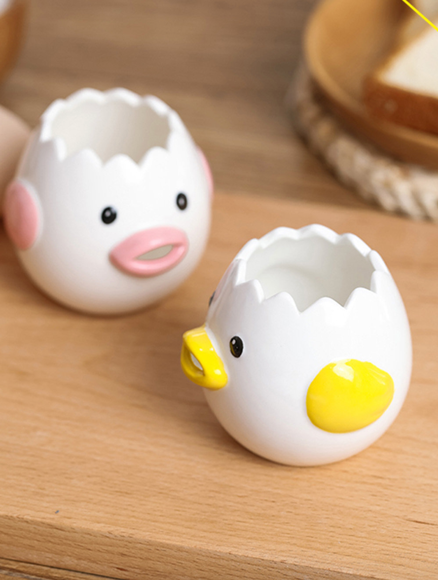 Ceramic Egg White Separator - Easy Clean Cartoon Design
