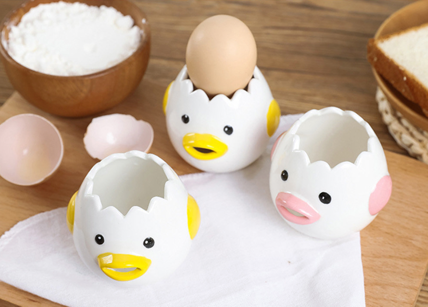 Ceramic Egg White Separator - Easy Clean Cartoon Design