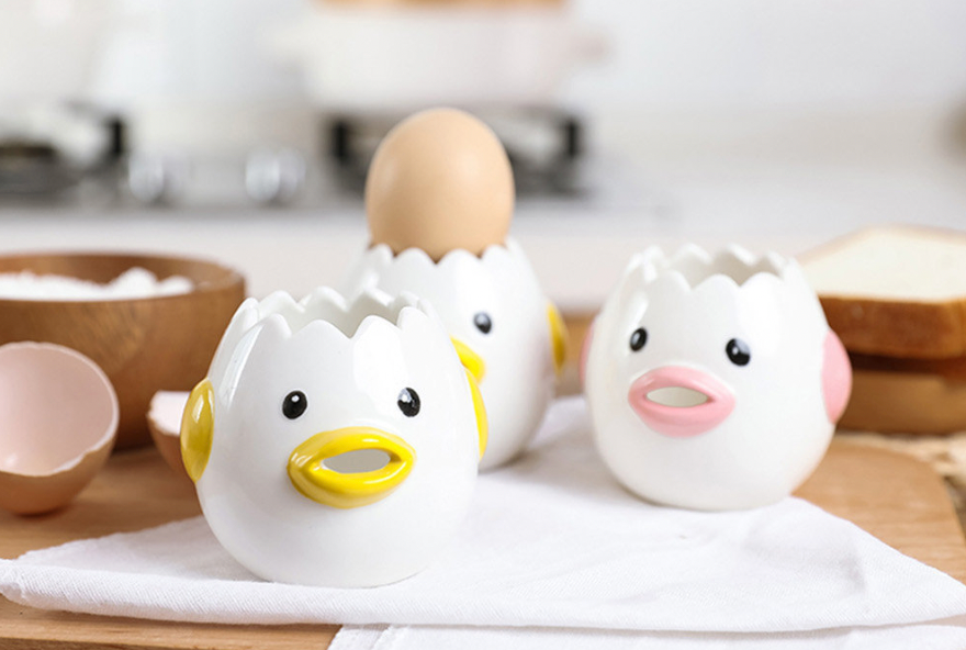 Ceramic Egg White Separator - Easy Clean Cartoon Design