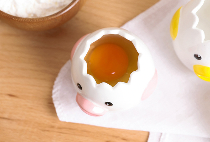 Ceramic Egg White Separator - Easy Clean Cartoon Design