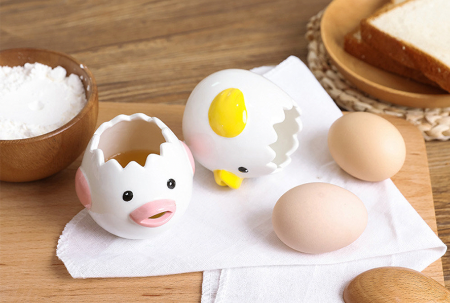 Ceramic Egg White Separator - Easy Clean Cartoon Design