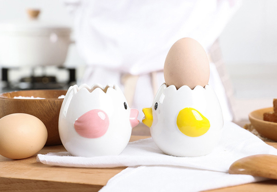 Ceramic Egg White Separator - Easy Clean Cartoon Design