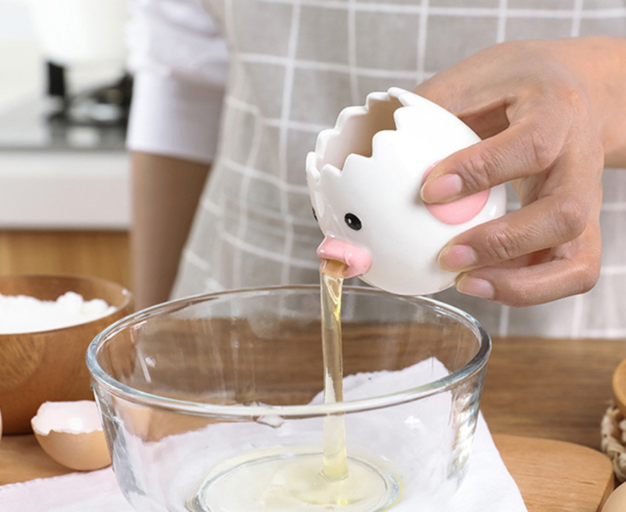 Ceramic Egg White Separator - Easy Clean Cartoon Design