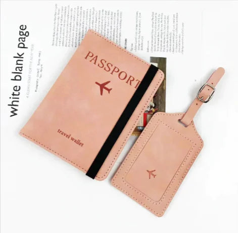 PU Leather Passport Cover & Luggage Tag Set
