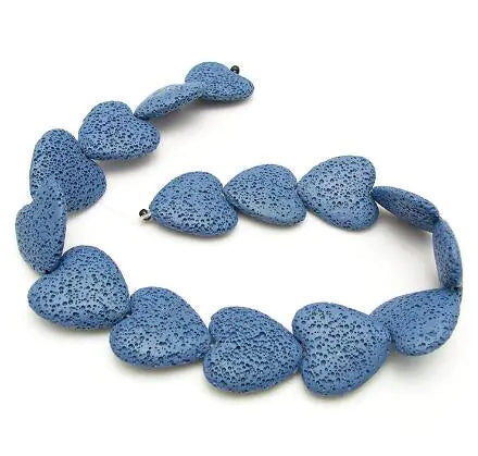 Colorful Heart-Shaped Volcanic Rock Bracelet