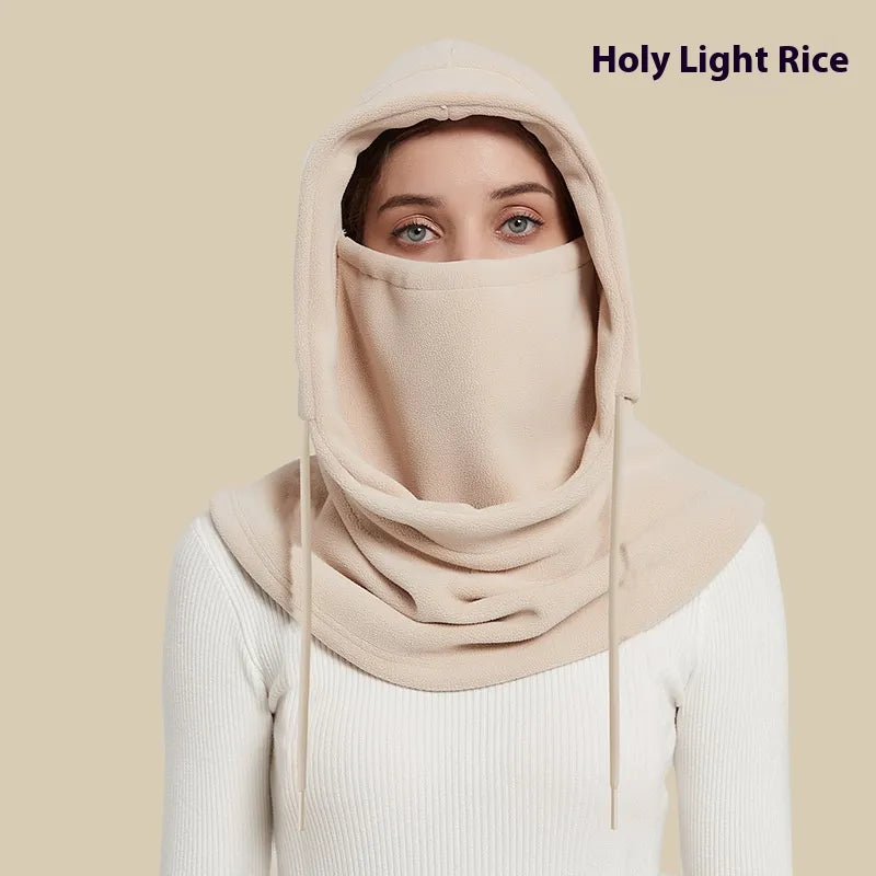 Women's Winter Scarf Mask with Integrated Hoodie