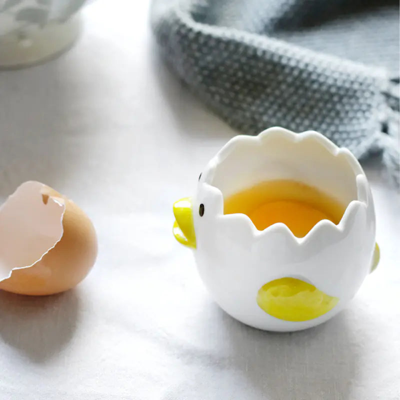 Ceramic Egg White Separator - Easy Clean Cartoon Design