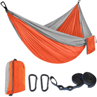 Wide Double Hammock with Parachute Fabric and Mesh
