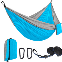 Wide Double Hammock with Parachute Fabric and Mesh