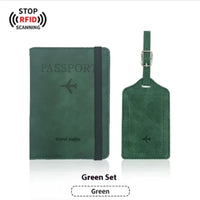PU Leather Passport & Luggage Tag Set