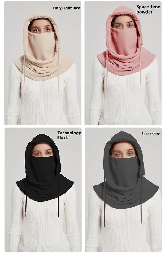 Women's Winter Scarf Mask Integrated Warm Hat