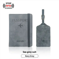 PU Leather Passport & Luggage Tag Set
