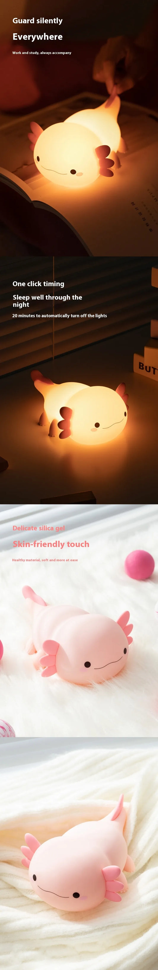 Cute Axolotl Night Lamp