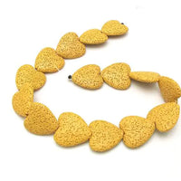 Colorful Heart-Shaped Volcanic Rock Bracelet
