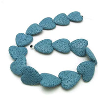 Colorful Heart-Shaped Volcanic Rock Bracelet