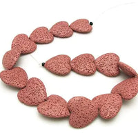 Colorful Heart-Shaped Volcanic Rock Bracelet