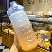 Motivational 2L Water Bottle with Straw and Time Markings