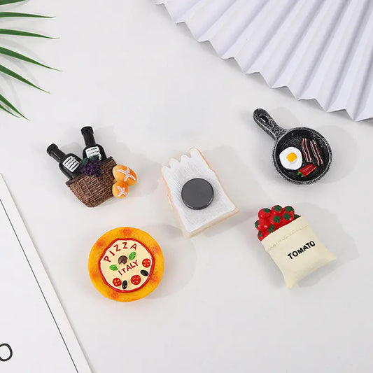 Cute Food Shape Resin Fridge Magnets (1/3/6 Pieces)