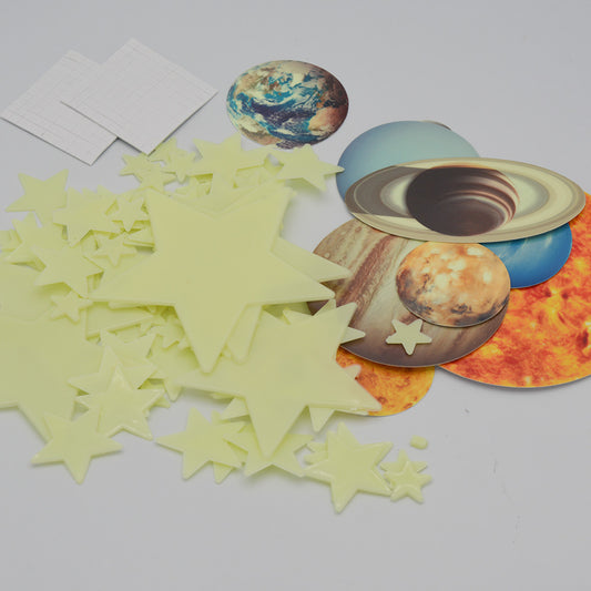 Glow-in-the-Dark Solar System Wall Stickers for Kids