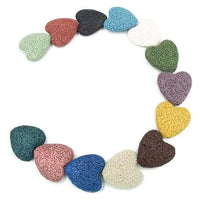 Colorful Heart-Shaped Volcanic Rock Bracelet