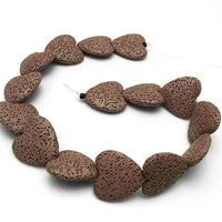 Colorful Heart-Shaped Volcanic Rock Bracelet