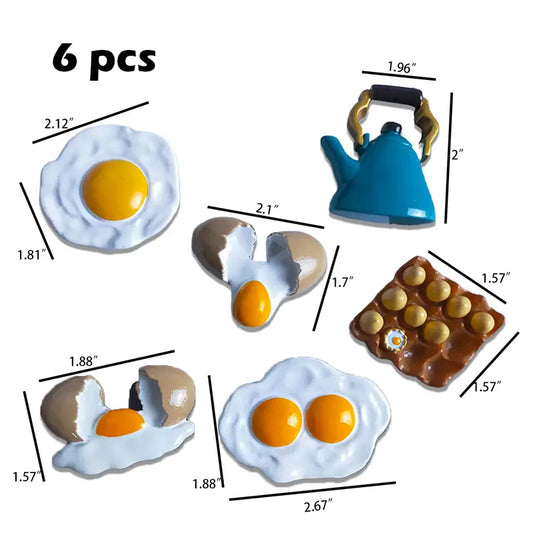 Cute Food Shape Resin Fridge Magnets (1/3/6 Pieces)