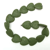 Colorful Heart-Shaped Volcanic Rock Bracelet