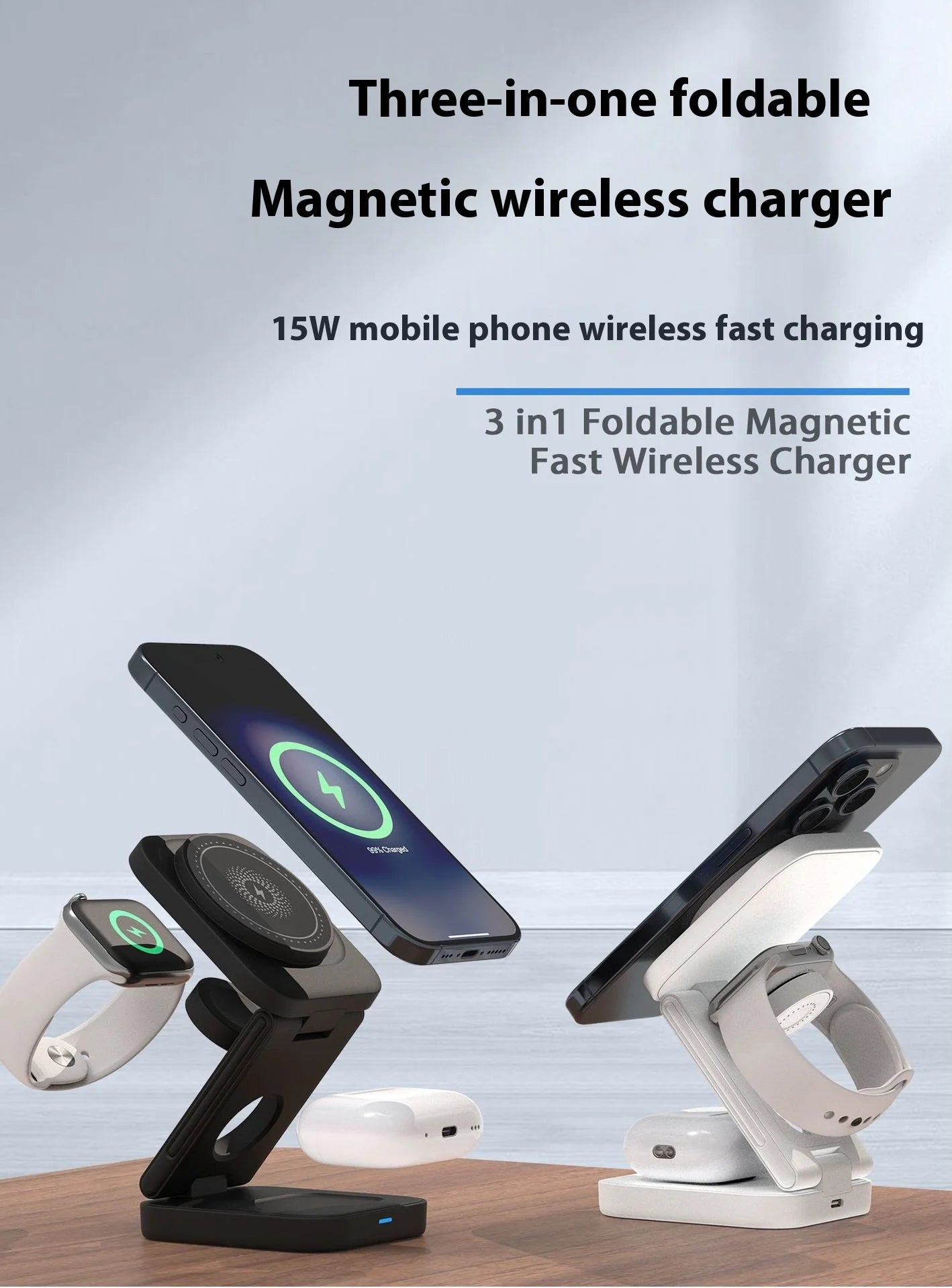 The Juice Dock – 3-in-1 Foldable Mag Charging Station