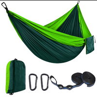 Wide Double Hammock with Parachute Fabric and Mesh