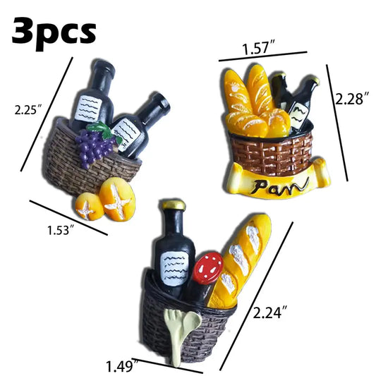 Cute Food Shape Resin Fridge Magnets (1/3/6 Pieces)
