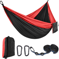 Wide Double Hammock with Parachute Fabric and Mesh