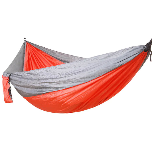 Wide Double Hammock with Parachute Fabric and Mesh