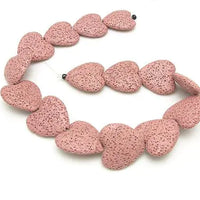 Colorful Heart-Shaped Volcanic Rock Bracelet
