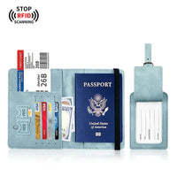 PU Leather Passport & Luggage Tag Set