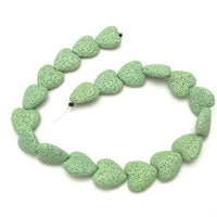Colorful Heart-Shaped Volcanic Rock Bracelet